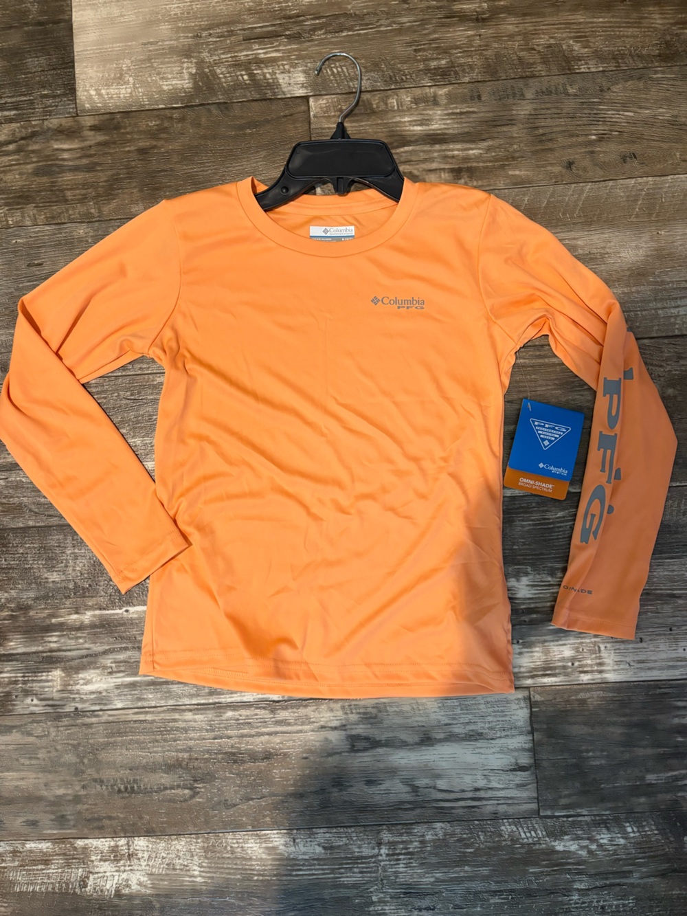 Columbia Long Sleeve PFG Performance Shirt - Orange Youth M